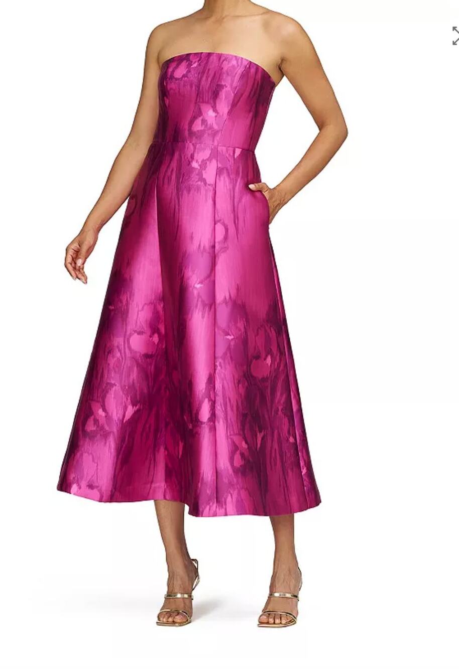 Kay Unger Natalie Tea Length Dress Vivid Berry Size 16 NWT
